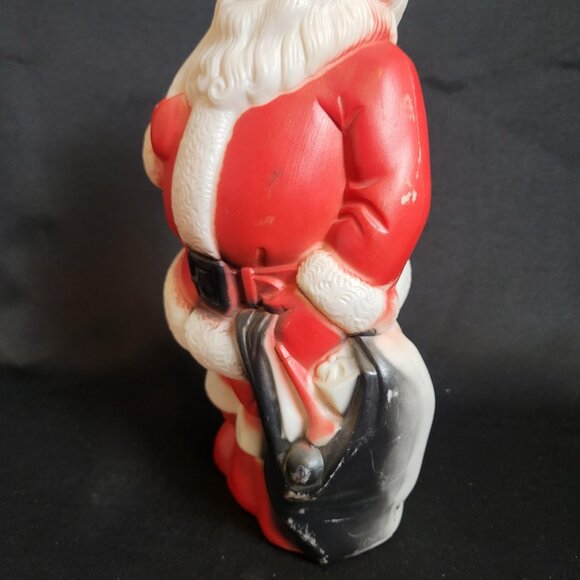 1968 Empire Tabletop Santa Claus Blow Mold w/Black Bag 13 Inch Lighted & Works - Picture 4 of 9